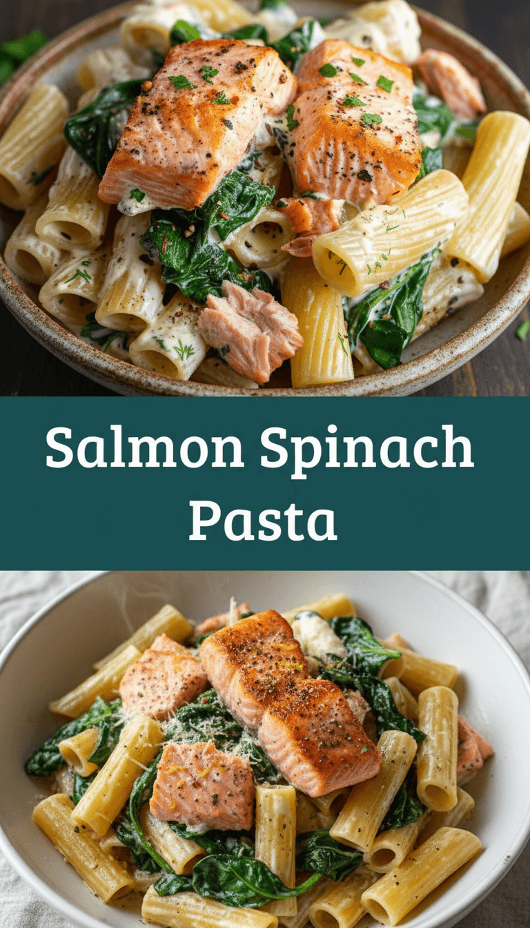 Salmon Spinach Pasta – Recipe Delight